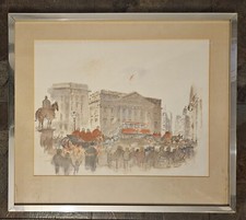 Framed Vintage Cityscape Print "Lord Mayor's Show" City of London by Hugh Casson