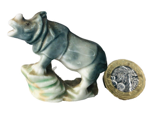 Pottery ornament wade rhino - ornament,