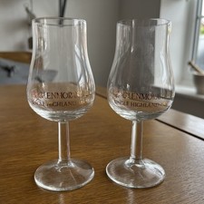 2 x Glenmorangie Scotch Malt Whisky Whiskey Stem Snifter Glasses VGC