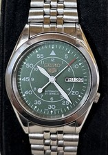 Seiko 5 Automatic 21 Jewels Military Green Dial Japan Made Men’s Watch 7S26