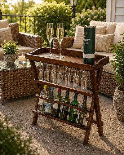 Sheesham wood folding wine - sheesham,
