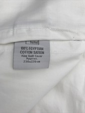HOTEL QUALITY 100% EGYPTIAN COTTON KING SIZE WHITE STRIPE SATEEN DUVET COVER