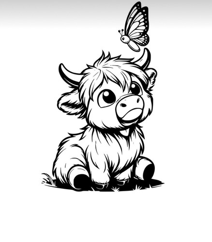 Funny cute highland cow - funny,