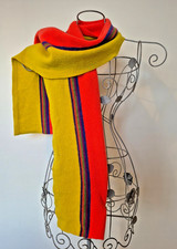 GreenGrove Weavers Scarf Pure New Wool  Made in Scotland Orange Mustard