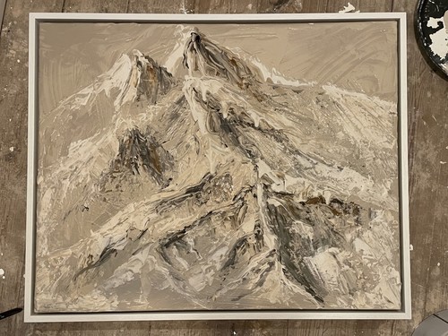 Large mountain abstract - large,