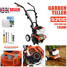 Garden Tiller Rotovator 52cc Petrol Cultivator 2-Stroke Engine Lawn Air Cooled