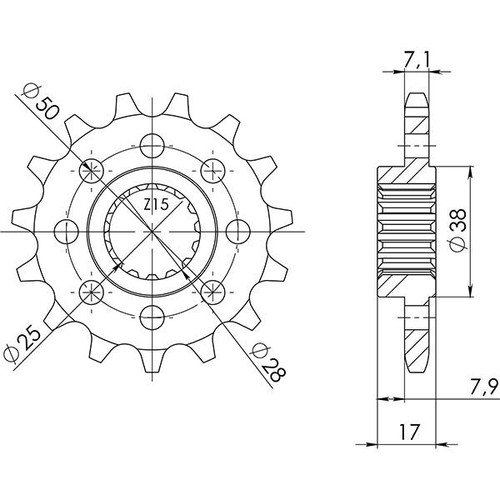 Sprocket p525 z15 - sprocket,