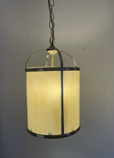 Vintage Style Round Slag Glass Lantern Ceiling Light Pendant