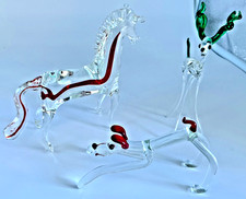 THREE ART GLASS FIGURINES -
