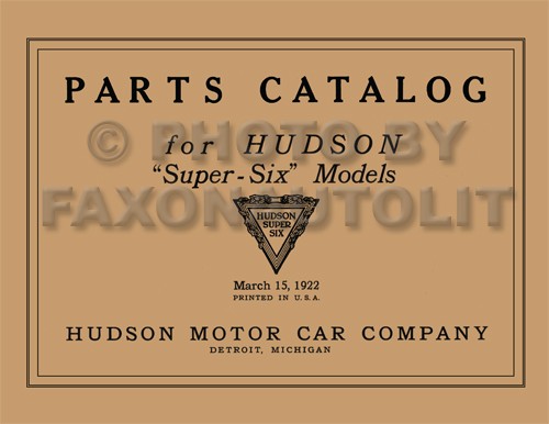 Hudson super six master - hudson, parts