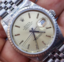 1988 Rolex Datejust 36 Watch 16220 Automatic Steel Vintage Cream Dial