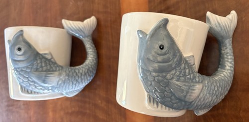Blue fish mugs - blue,