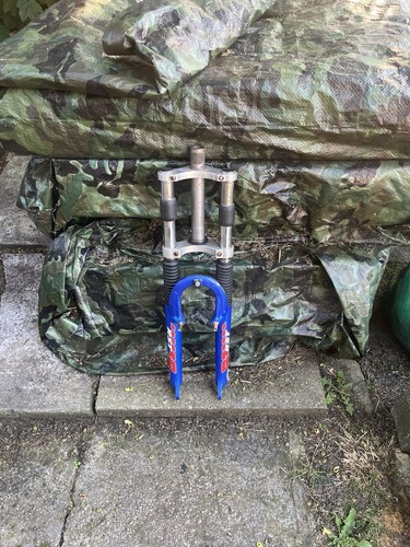 Retro blue triple - blue, clamps