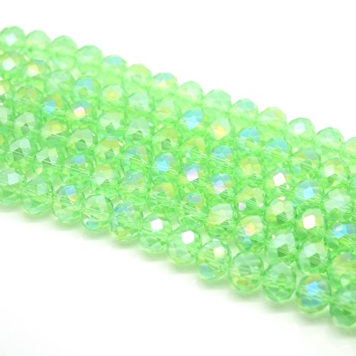 Faceted rondelle crystal glass - faceted,