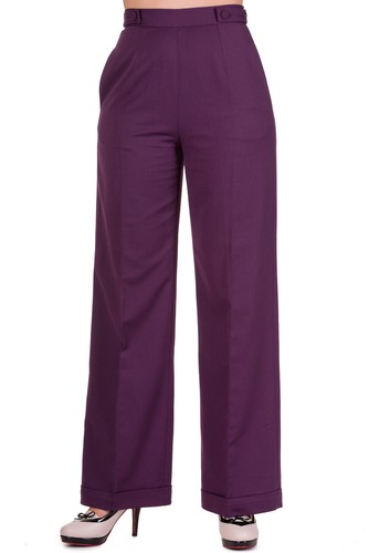 Aubergine wide leg - high, waist