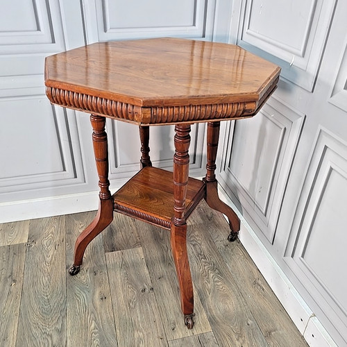 Antique octagonal side table - antique,