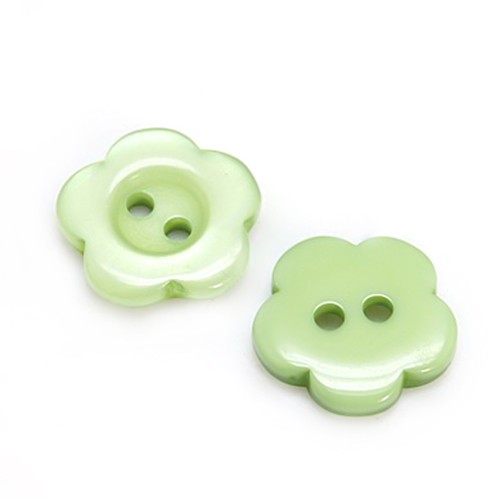 Resin buttons pale green - buttons,