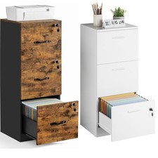 3 Drawer File Cabinet with Lock Filing Storage for Home Office Letter A4 Size