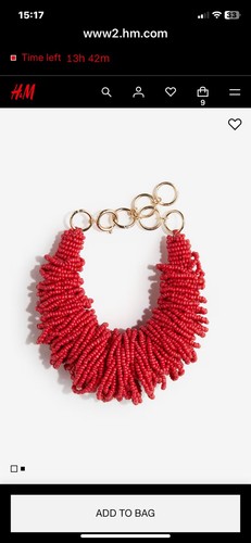 New red beaded statement - new,