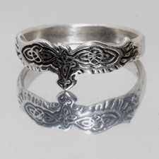 Celtic Viking Raven Ring .925 sterling silver Biker Gothic Pagan knotwork