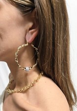 Twisted Gold Hoop Earrings