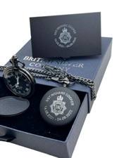 MET POLICE Pocket Watch ID Card Case Engraved Crest Badge Officer Gift Set