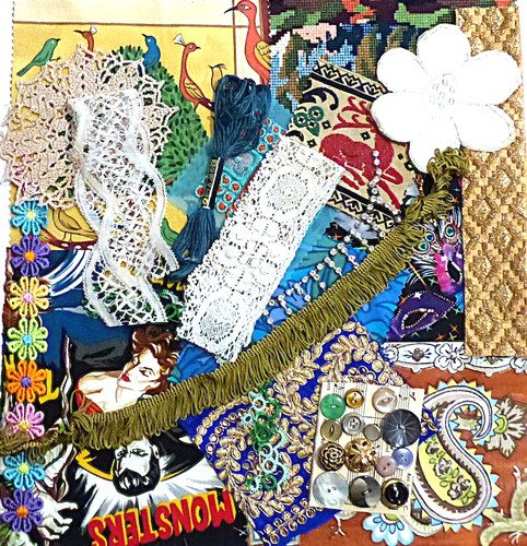 Mixed embroidered fabric - 20,