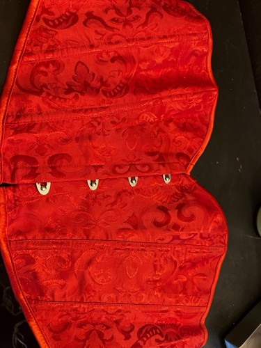 Red floral jacquard - jacquard, underbust