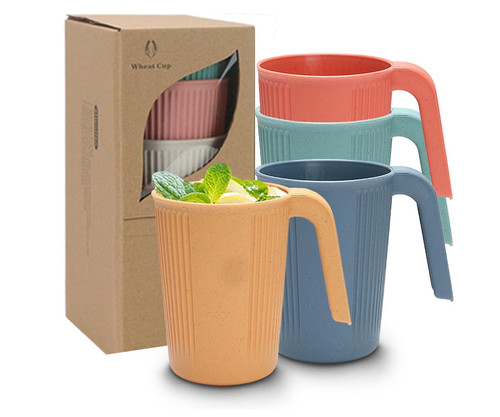 4pcs plastic cups with - cups, handles