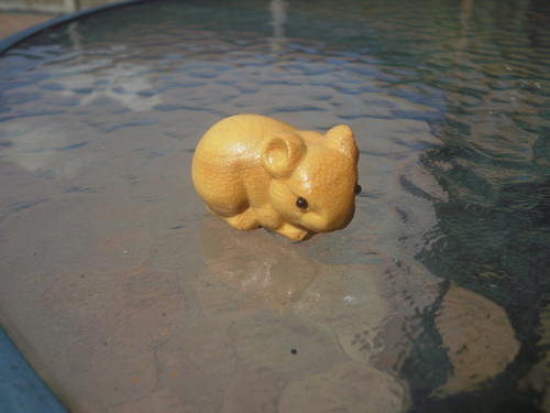 Carved wood small netsuke