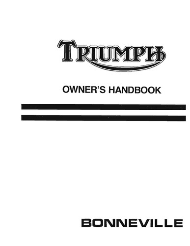 Triumph owners manual - manual, book