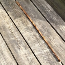 Old Vintage Carved Natural Wood Snake Detail Swagger Stick Cane Possibly French