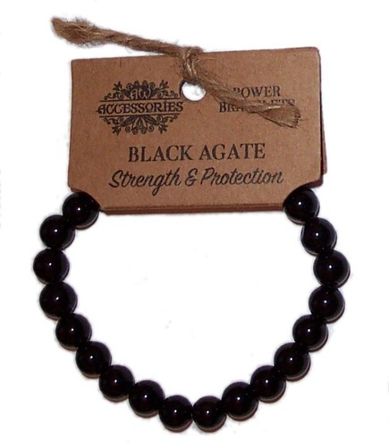 Black agate power bracelet - agate,