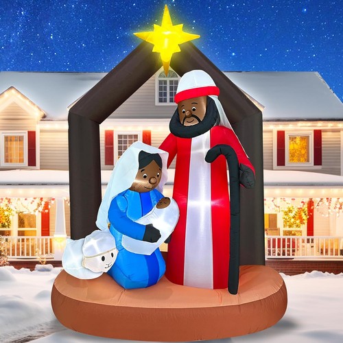 Black santa inflatable - ft,