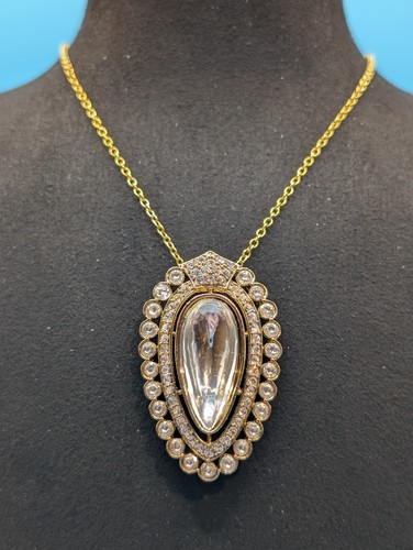 Clear crystal pendant necklace - crystal,