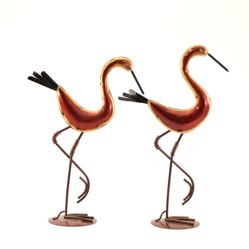 Metal crane heron set - or, 2