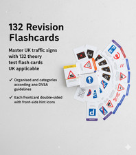 132 Revision Flash Cards: UK Theory Test 2025 - Traffic Signs Mastery - DVSA