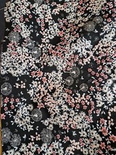 Figured Damask Fabric Black