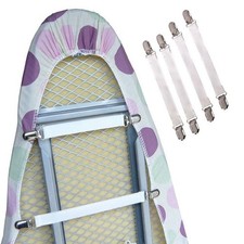 4 Ironing Board Cover Clip Fasteners Tight Fit Elastic Brace/Ties/Straps/Grips
