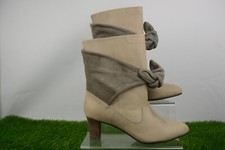 F-Troupe JEMIMA - Grey Leather Womens Heeled Boot - Size 5UK 38EU *NEW WITH BOX*