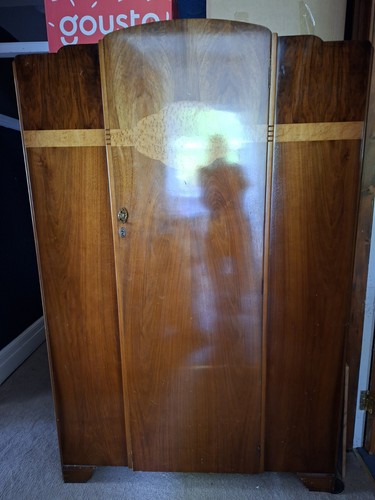 Vintage dark wood wardrobe art - vintage,