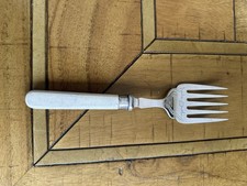 Vintage Silver Bread Fork With Cream Handle -measures 21.5 Cm Length