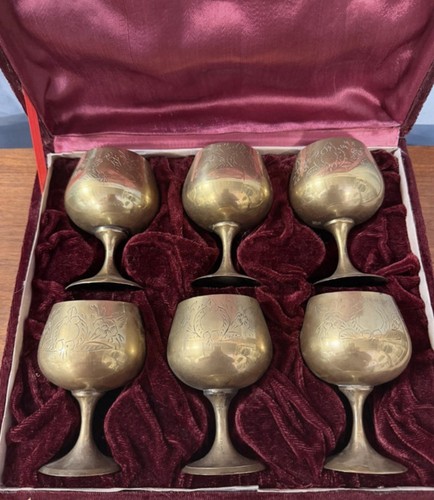 Vintage brass goblets - vintage,
