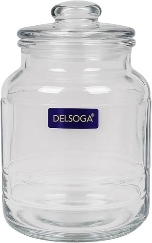 Glass storage jar - 2x, with