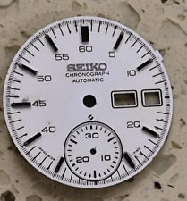 Seiko  Chronograph 6139-7100/ 7110 HELMET PART White  DIAL Used Original
