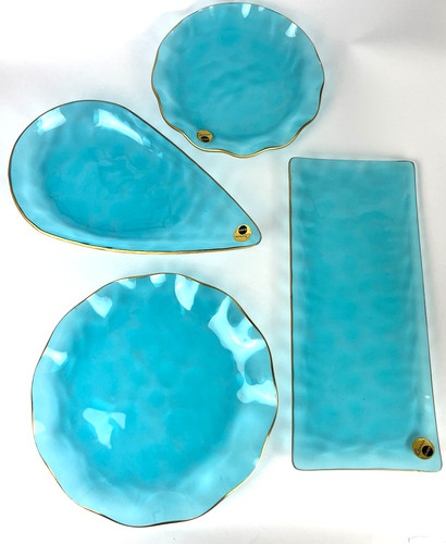 Vintage blue chance glass - vintage,