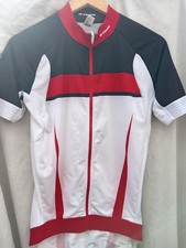 BTWIN Short Sleeve Cycling Jersey Size L 96cm Black White Full Zip Back Pockets