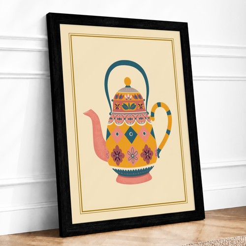 Folk art teapot eclectic - art,