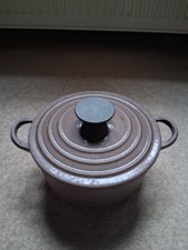 LE CREUSET Round 2 Quart B Chocolate Brown Enamel Cast Iron Dutch Oven Pot 1990s