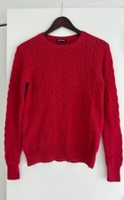 American Apparel Red Cable Knit Fisherman Sweater Size Small